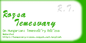 rozsa temesvary business card